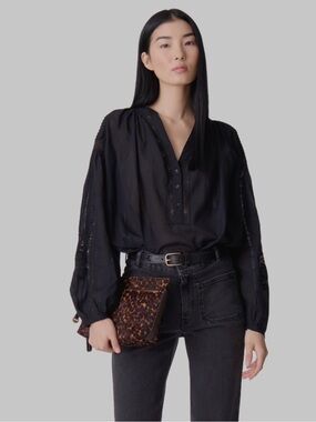 Vanessa Bruno Nipoa Black Button-Front Blouse